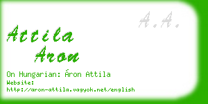 attila aron business card